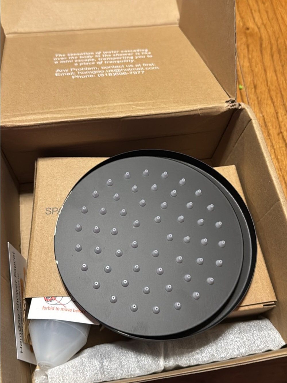 Round Matte Black Shower Head - Modern Rainfall Style